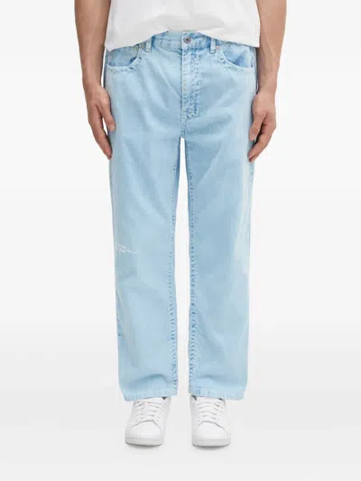 Aape By A Bathing Ape Logo-embroidered Trousers In Blue
