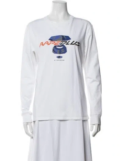 Pre-owned Aape By A Bathing Ape Logo Graphic Print In White