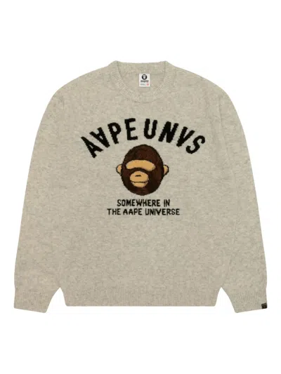 Aape By A Bathing Ape Logo Graphic Sweater In Neutral