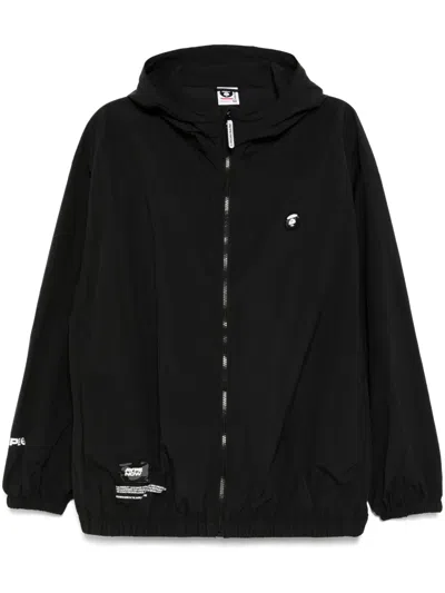 Aape By A Bathing Ape Logo Hooded Jacket In Schwarz