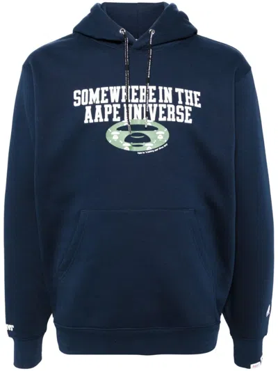 Aape By A Bathing Ape Logo Hoodie In Blue