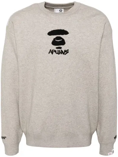 Aape By A Bathing Ape Logo-jacquard Jumper In Neutrals