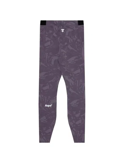 Aape By A Bathing Ape Logo Leggings In Purple