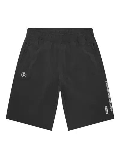 Aape By A Bathing Ape Logo-patch Bermuda Shorts In Black