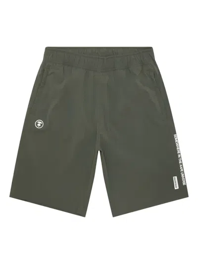 Aape By A Bathing Ape Logo-patch Bermuda Shorts In Green