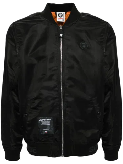 Aape By A Bathing Ape Logo-patch Bomber Jacket In Black