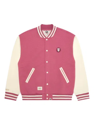 Aape By A Bathing Ape Logo-patch Bomber Jacket In Pink