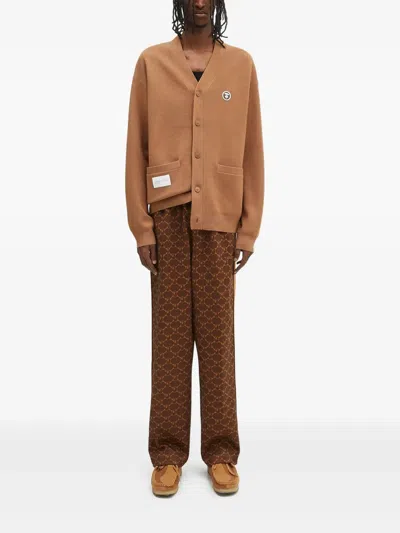 Aape By A Bathing Ape Logo-patch Cardigan In Brown