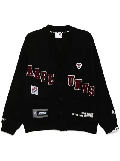 Aape By A Bathing Ape Logo Patch Cardigan In Gray