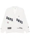 Aape By A Bathing Ape Logo-patch Cardigan In Grey