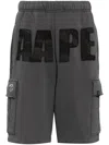 Aape By A Bathing Ape Logo-patch Cargo Shorts In Grey