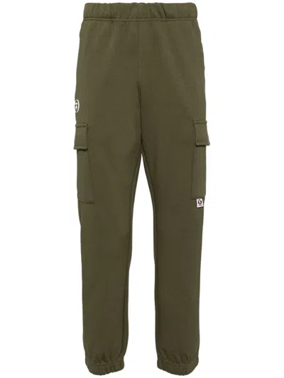 Aape By A Bathing Ape Logo-patch Cargo Track Pants In Green