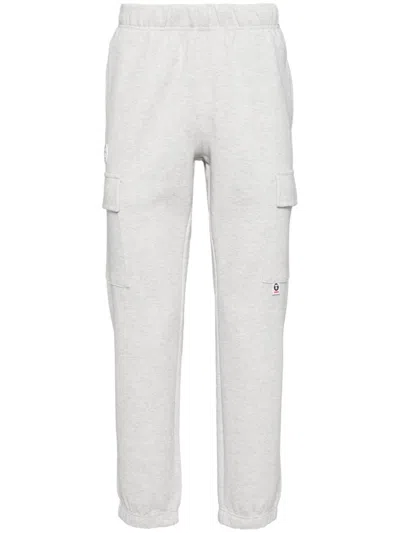Aape By A Bathing Ape Logo-patch Cargo Track Pants In Wh2 Heather White