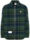 Aape By A Bathing Ape Logo-patch Check-pattern Jacket In Gra