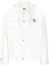 Aape By A Bathing Ape Logo-patch Cotton Denim Jacket In Weiss