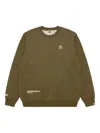 Aape By A Bathing Ape Logo-patch Crew-neck Sweater In Green