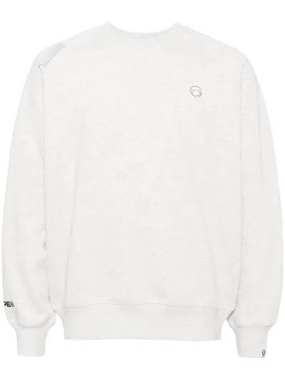 Aape By A Bathing Ape Logo-patch Crew-neck Sweatshirt In Grey