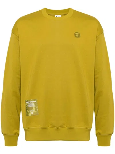 Aape By A Bathing Ape Logo-patch Crew-neck Sweatshirt In Neutrals