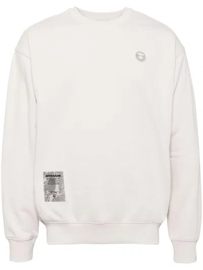 Aape By A Bathing Ape Logo-patch Crew-neck Sweatshirt In Neutrals