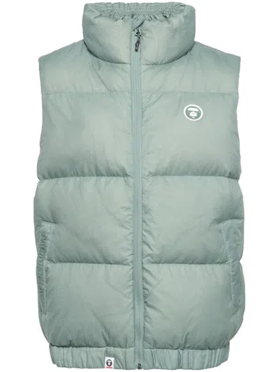 Aape By A Bathing Ape Logo-patch Down Vest In Green