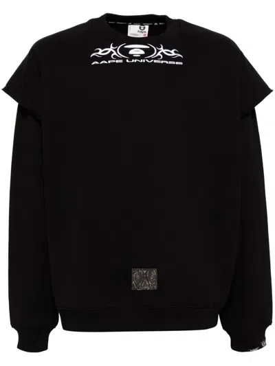 Aape By A Bathing Ape Logo-patch Embroidered Sweatshirt In Black