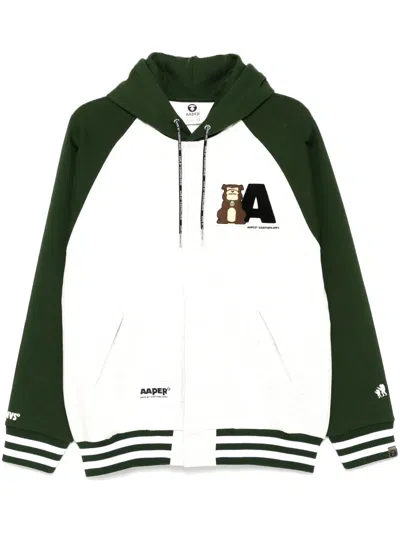 Aape By A Bathing Ape Logo-patch Hooded Jacket In Grey