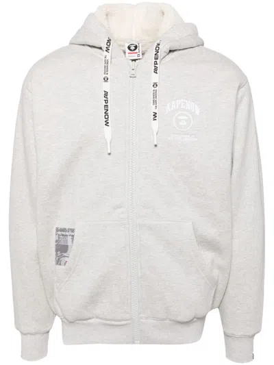 Aape By A Bathing Ape Logo-patch Hooded Jacket In Grey