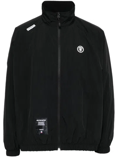 Aape By A Bathing Ape Nylon Zip Up Jacket In Black-gray
