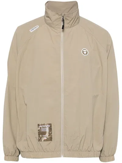 Aape By A Bathing Ape Logo-patch Jacket In Brown