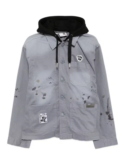 Aape By A Bathing Ape Logo-patch Jacket In Gray