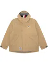 Aape By A Bathing Ape Logo-patch Layered Hooded Jacket In Neutrals