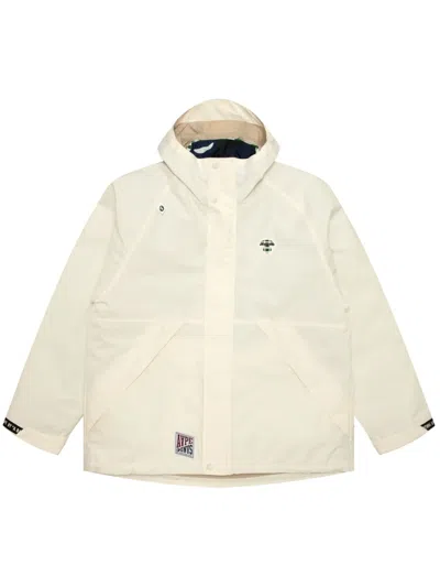 Aape By A Bathing Ape Logo-patch Layered Hooded Jacket In Nude