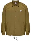 Aape By A Bathing Ape Logo-patch Long-sleeved Jacket In Brown