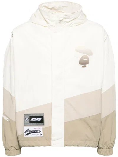 Aape By A Bathing Ape Logo-patch Long-sleeved Jacket In White
