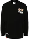 Aape By A Bathing Ape Logo-patch Long-sleeved T-shirt In 黑色