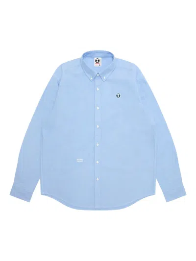 Aape By A Bathing Ape Logo-patch Oxford Shirt In Blue