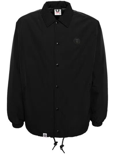 Aape By A Bathing Ape Logo-appliqué Shirt Jacket In Black