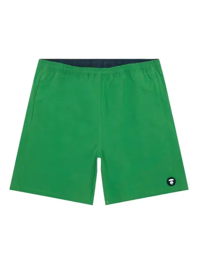 Aape By A Bathing Ape Logo-patch Shorts In Green