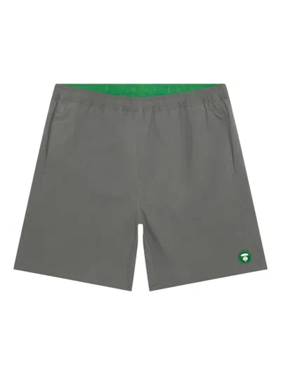 Aape By A Bathing Ape Logo-patch Shorts In Grey
