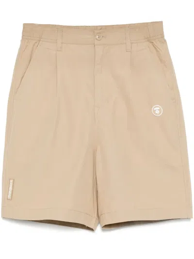 Aape By A Bathing Ape Logo-patch Shorts In Neutrals