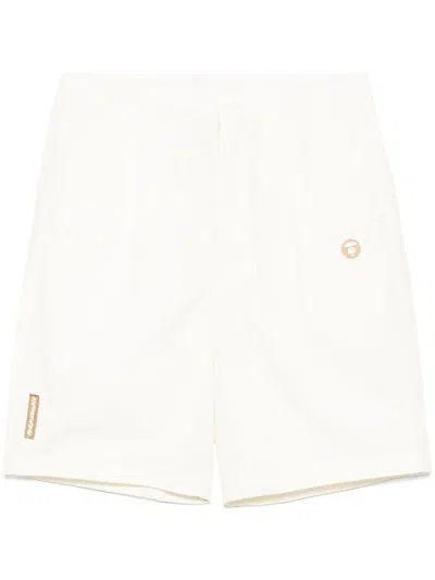 Aape By A Bathing Ape Logo-patch Shorts In Neutrals