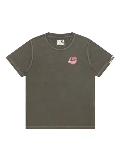 Aape By A Bathing Ape Logo-patch T-shirt In Grey