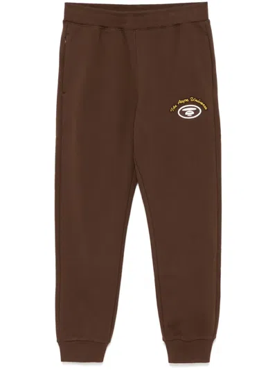 Aape By A Bathing Ape Logo-patch Track Pants In 褐色