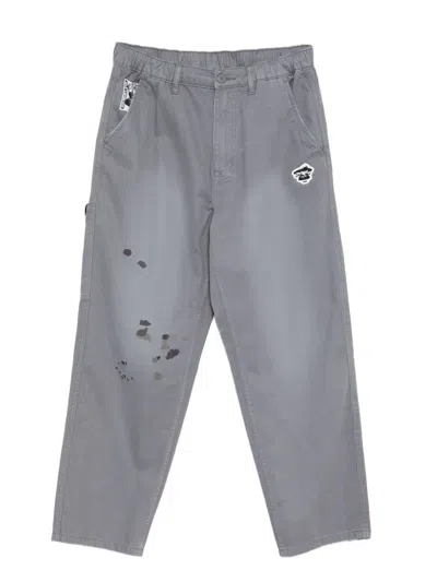 Aape By A Bathing Ape Logo-patch Trousers In Gray