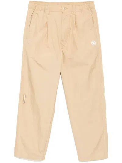 Aape By A Bathing Ape Logo-patch Trousers In Neutrals