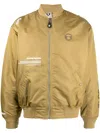 Aape By A Bathing Ape Logo-patch Zip-up Bomber Jacket In Brown