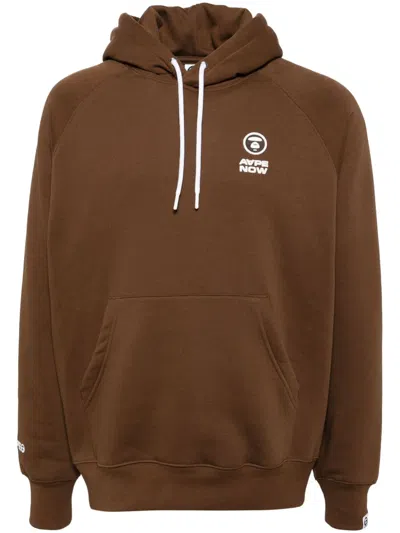 Aape By A Bathing Ape Logo-patched Hoodie In Bwx Brown