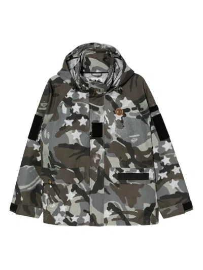 Aape By A Bathing Ape Logo-patched Jacket In Gray