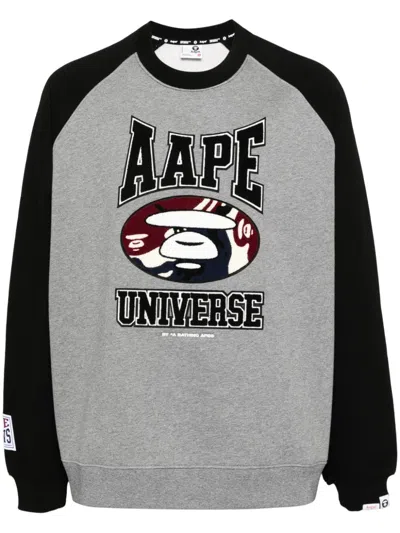 Aape By A Bathing Ape Logo Patched Sweatshirt In Gray