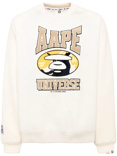 Aape By A Bathing Ape Logo Patched Sweatshirt In Neutrals